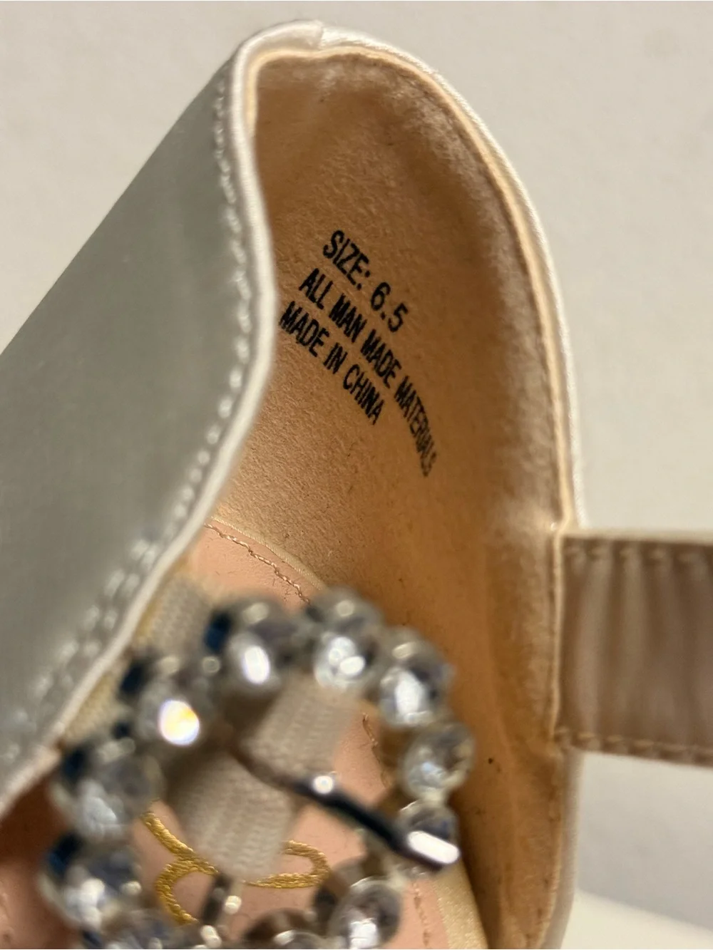 Lulu's Ivory Satin Platform Block Heel Sandals with Rhinestone Buckle